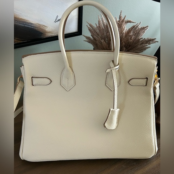 Genuine Leather Birkin Style Bag NEW - Picture 4 of 17